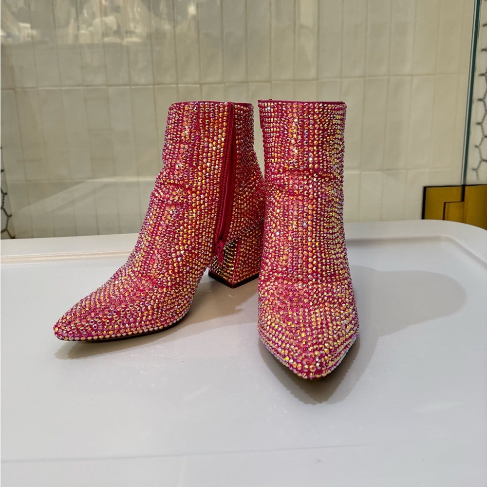 Pink Rhinestone Booties - Picture 3 of 6